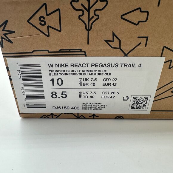 Women's Nike React Pegasus Trail 4 Trail Running Shoes Blue DJ6159-403 NEW Sz 10 - Picture 12 of 12